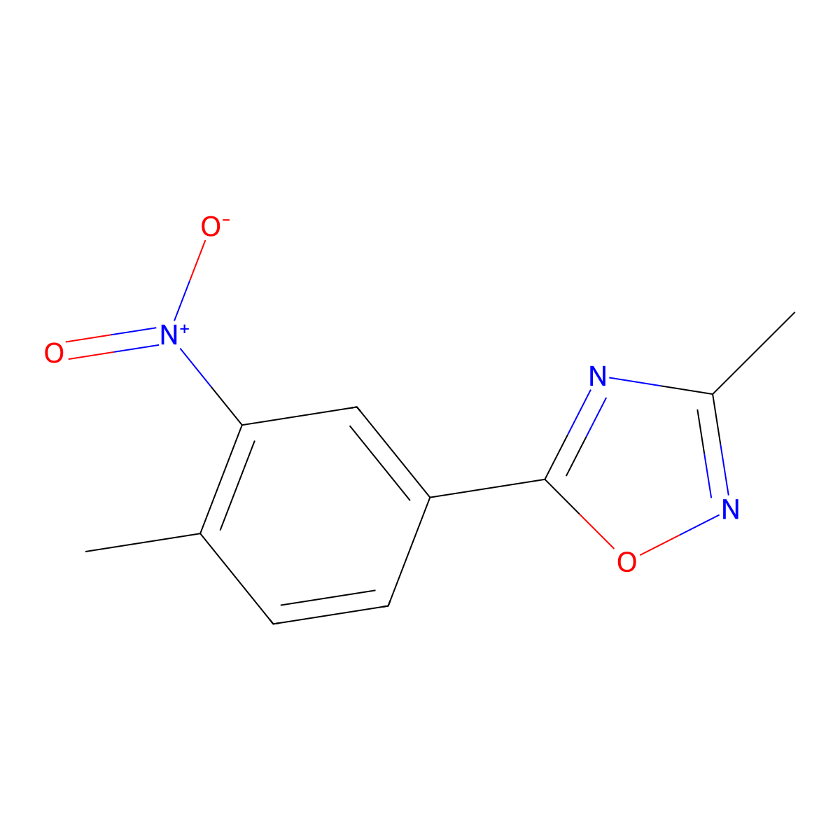 3-Methyl-5-(4-methyl-3-nitrophenyl)-1,2,4-oxadiazole molecular structure, CAS 1193389-83-1