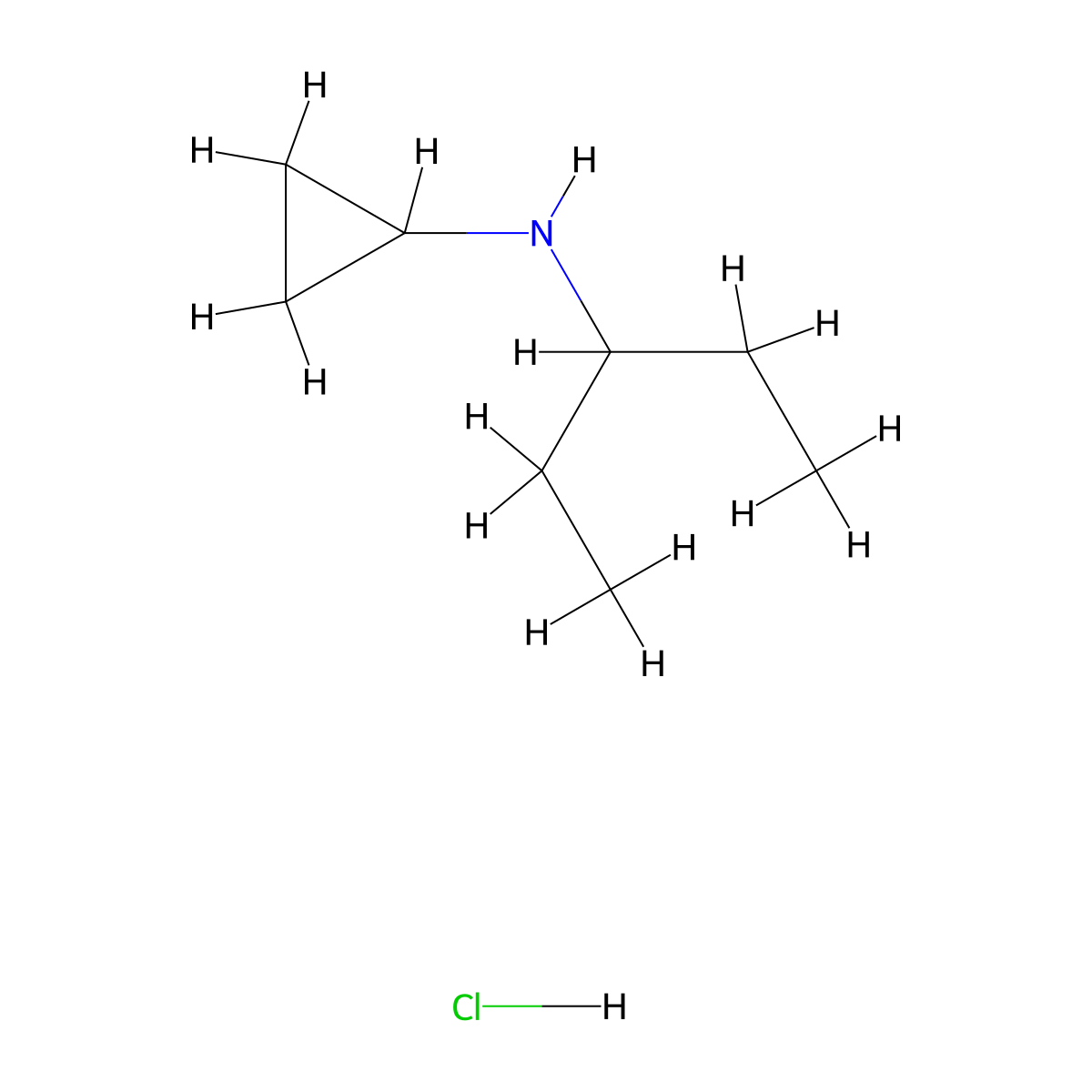 N-(pentan-3-yl)cyclopropanamine hydrochloride molecular structure, CAS 1193389-86-4