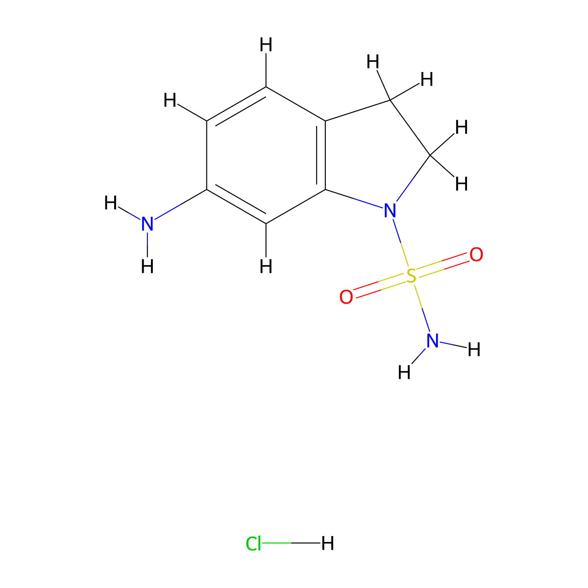 6-amino-2,3-dihydro-1H-indole-1-sulfonamide hydrochloride molecular structure, CAS 1193389-87-5