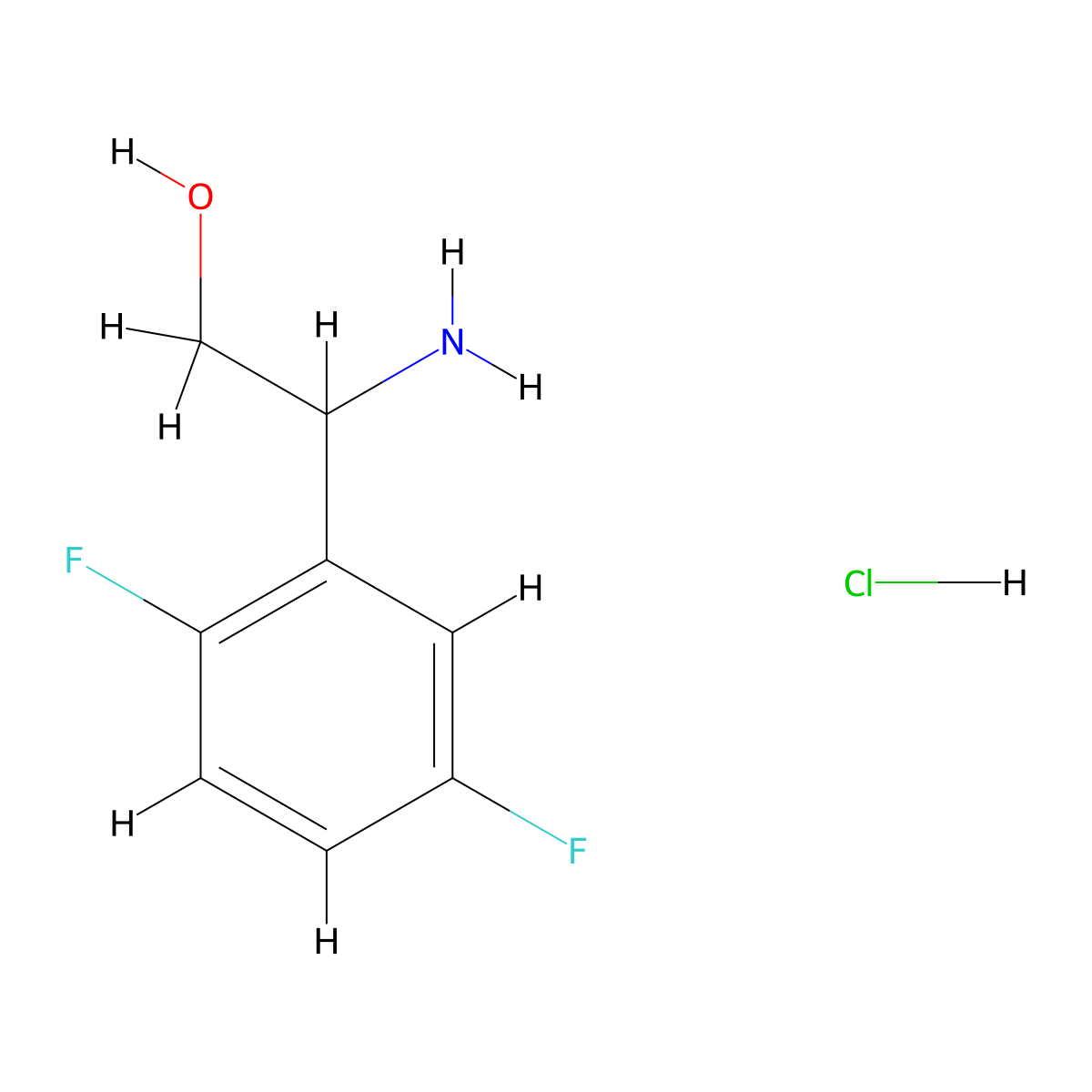 2-Amino-2-(2,5-difluorophenyl)ethan-1-ol hydrochloride molecular structure, CAS 1193389-89-7