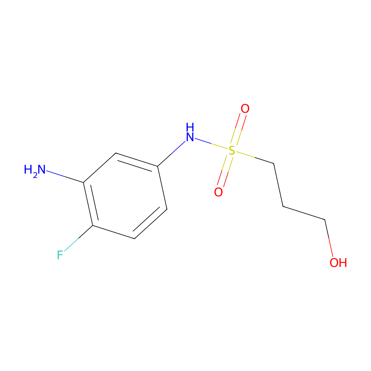 N-(3-Amino-4-fluorophenyl)-3-hydroxy-1-propanesulfonamide molecular structure, CAS 1193389-91-1