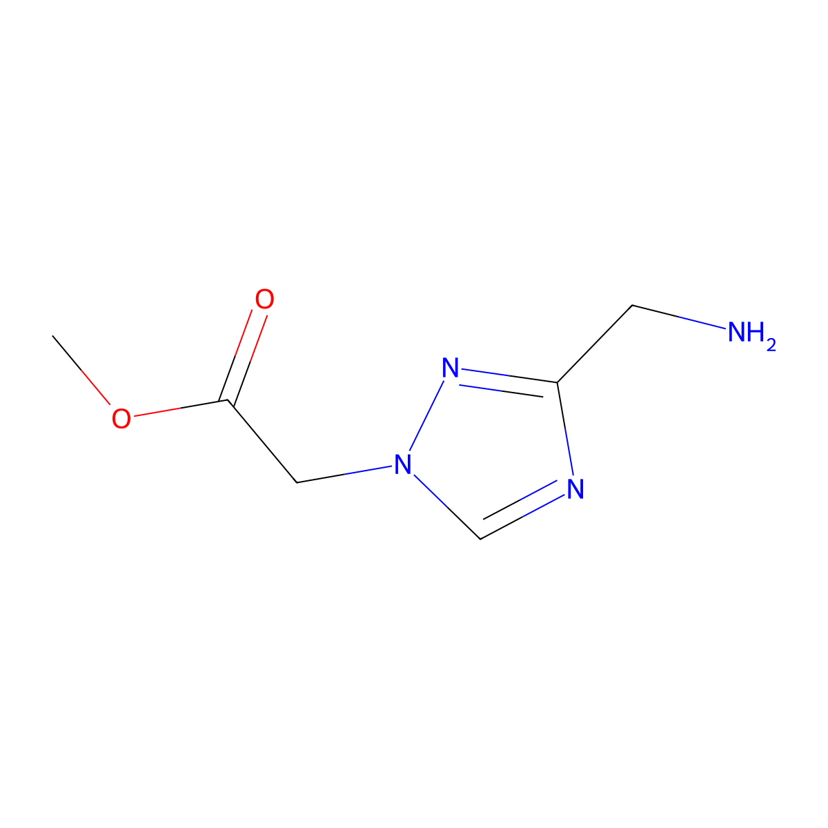 methyl 2-[3-(aminomethyl)-1H-1,2,4-triazol-1-yl]acetate molecular structure, CAS 1193389-96-6