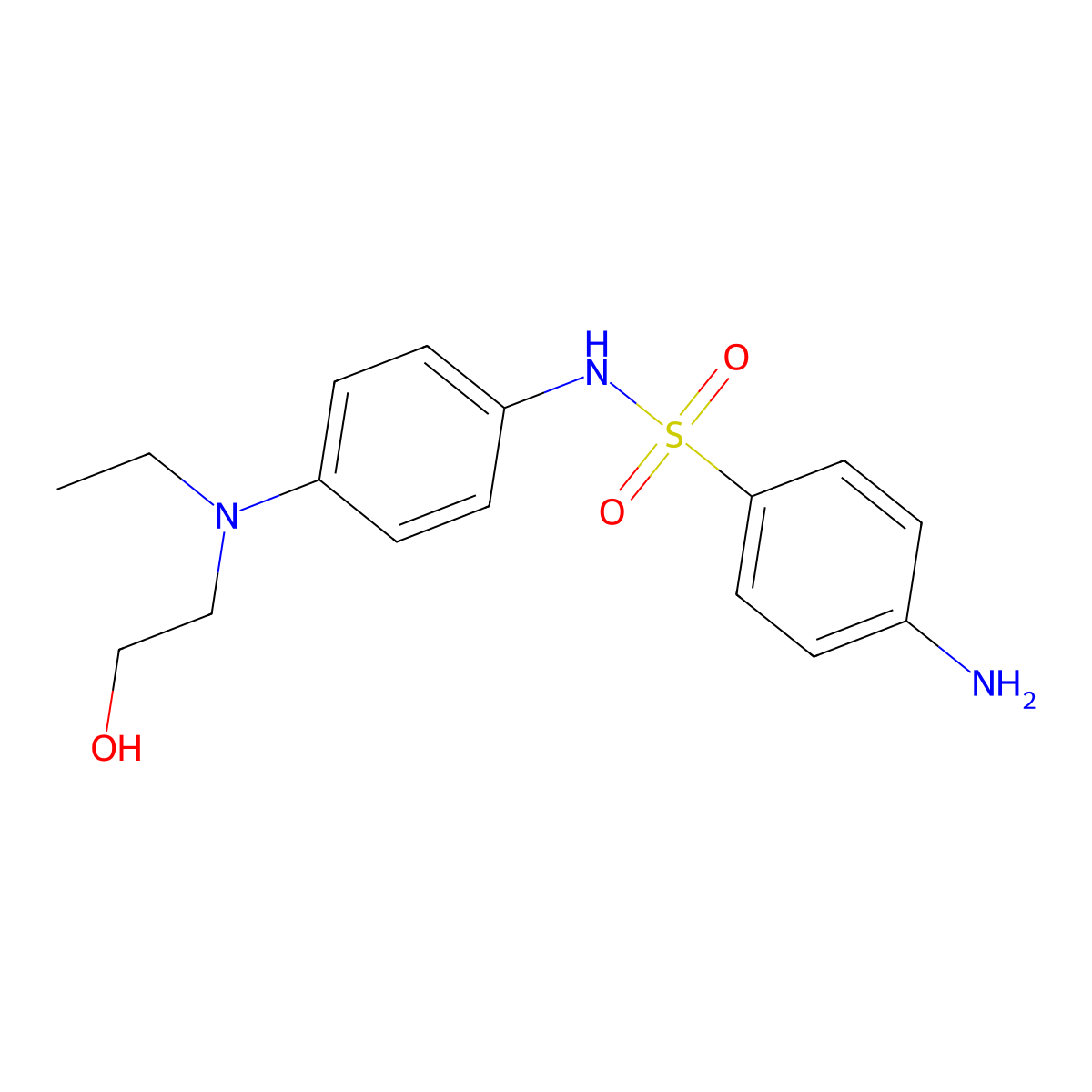 4-amino-N-{4-[ethyl(2-hydroxyethyl)amino]phenyl}benzene-1-sulfonamide molecular structure, CAS 1193389-97-7