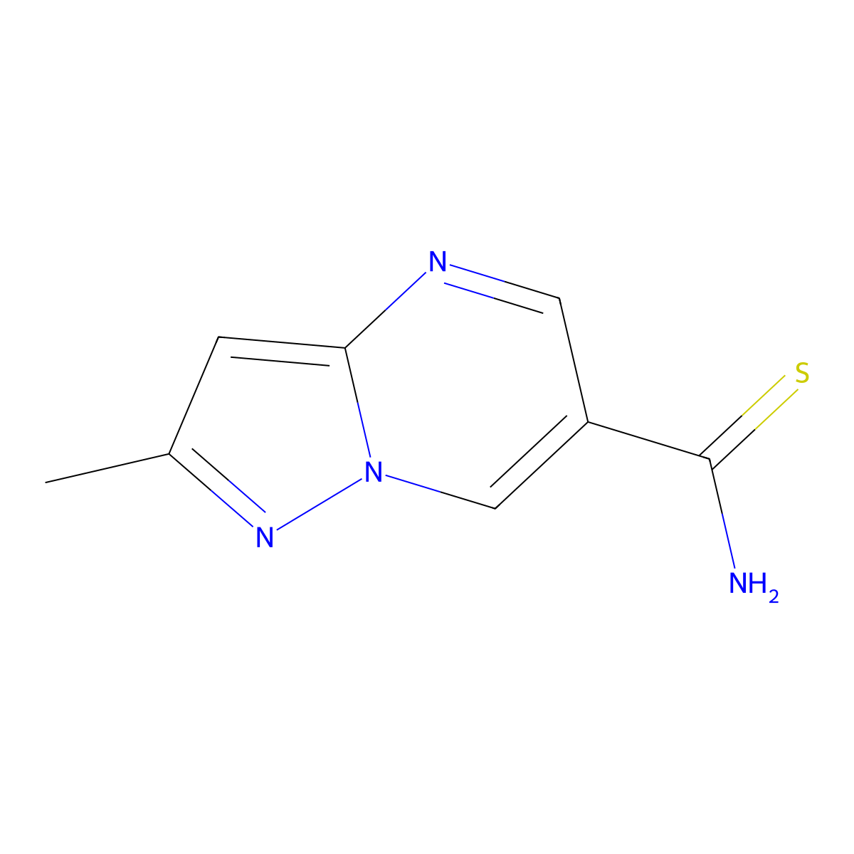 2-Methylpyrazolo[1,5-a]pyrimidine-6-carbothioamide molecular structure, CAS 1193389-99-9