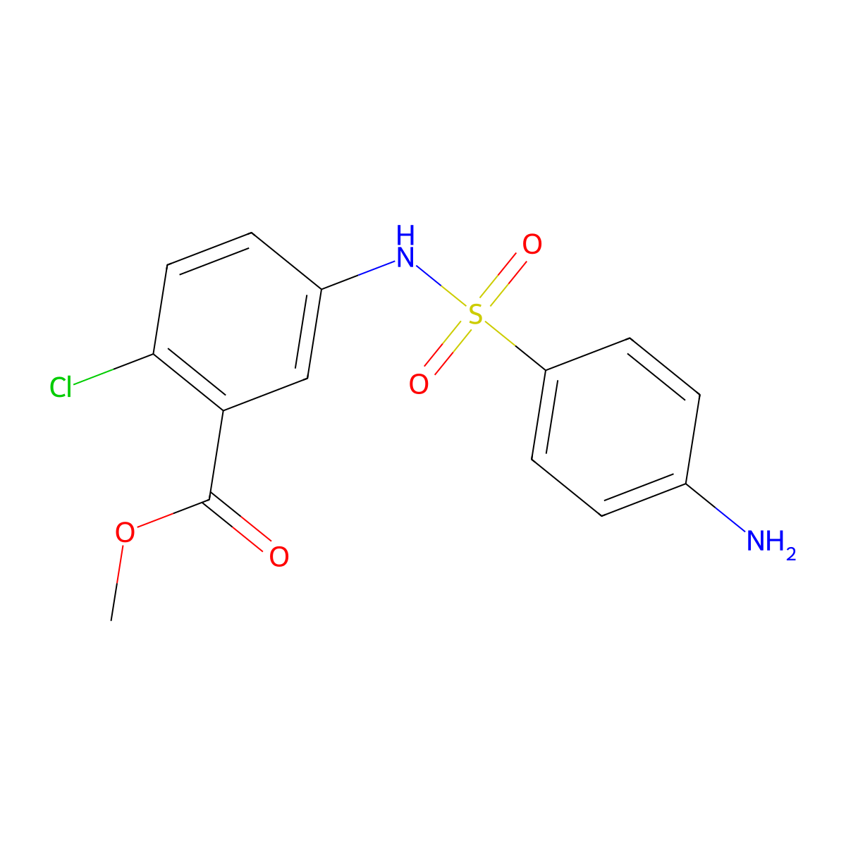 Methyl 5-(4-aminobenzenesulfonamido)-2-chlorobenzoate molecular structure, CAS 1193390-00-9