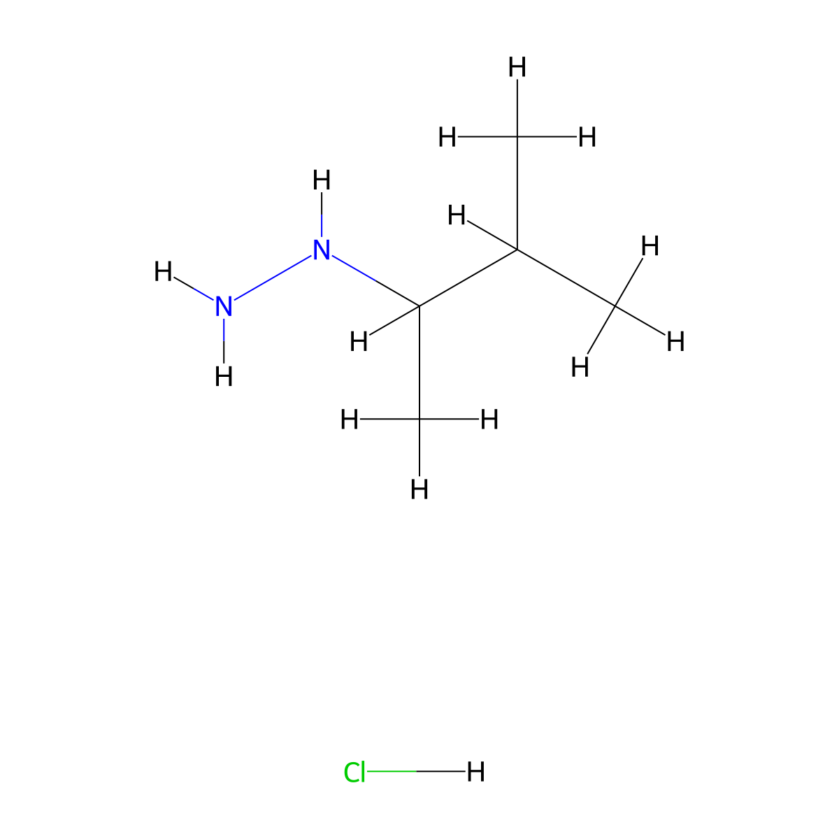 (3-Methylbutan-2-yl)hydrazine hydrochloride molecular structure, CAS 1193390-05-4