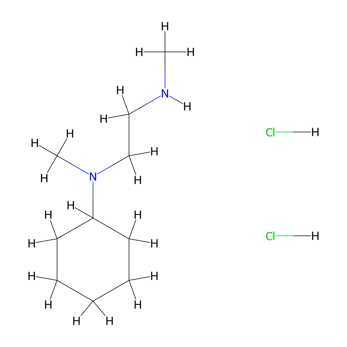 N-methyl-N-[2-(methylamino)ethyl]cyclohexanamine dihydrochloride molecular structure, CAS 1193390-11-2