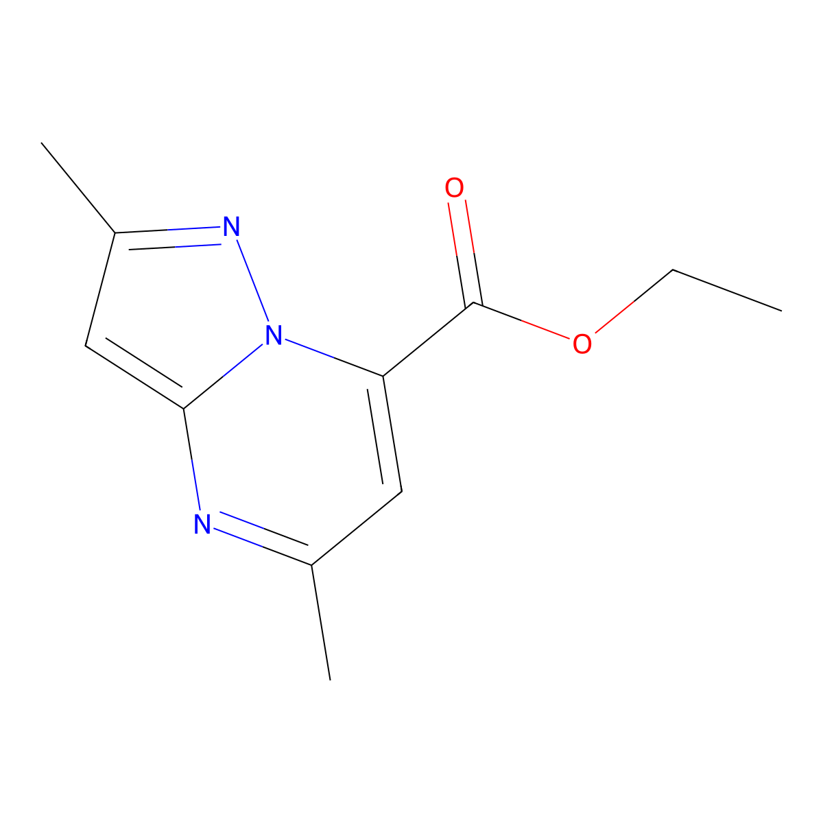 Ethyl 2,5-dimethylpyrazolo[1,5-a]pyrimidine-7-carboxylate molecular structure, CAS 1193390-15-6