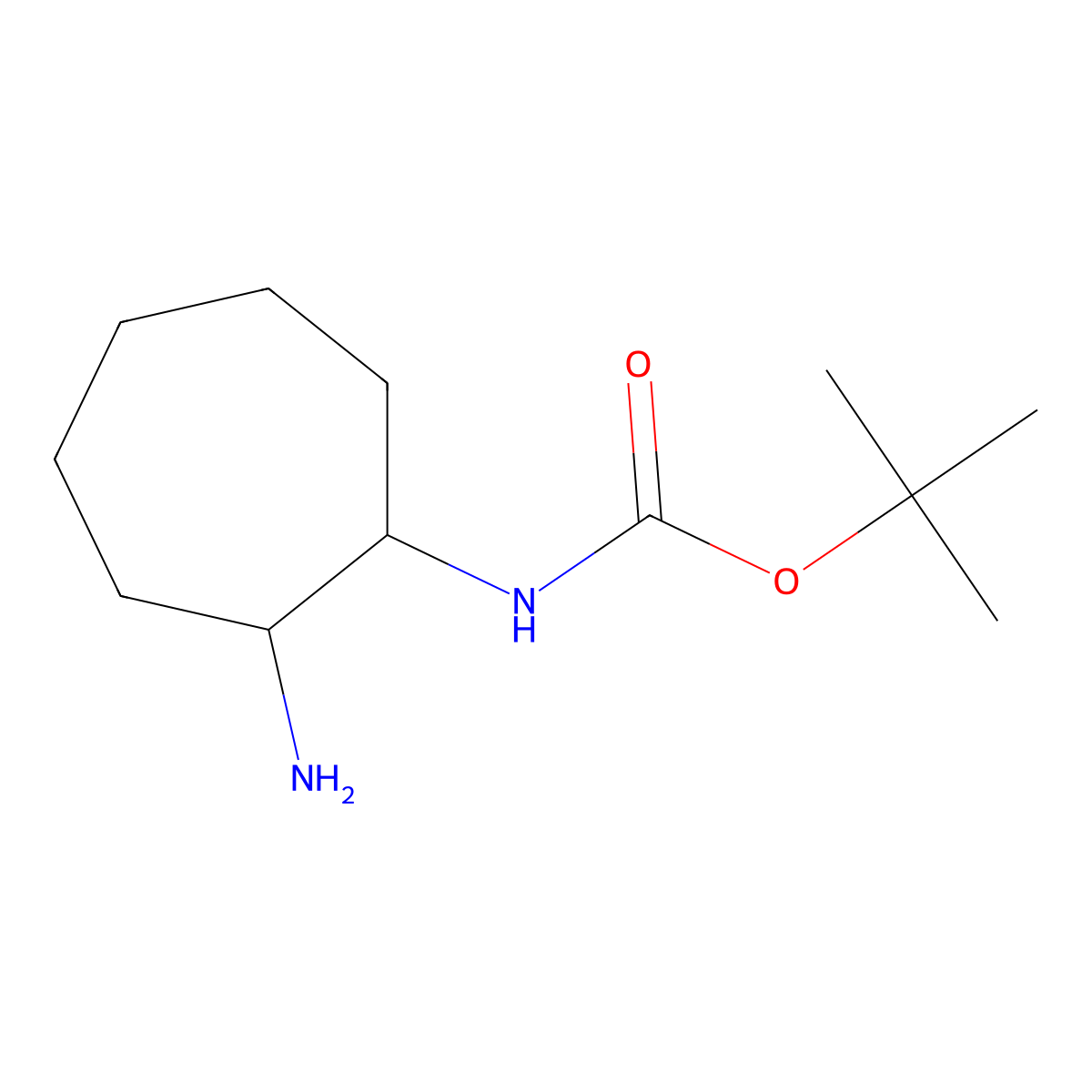 tert-butyl N-(2-aminocycloheptyl)carbamate molecular structure, CAS 1193390-16-7