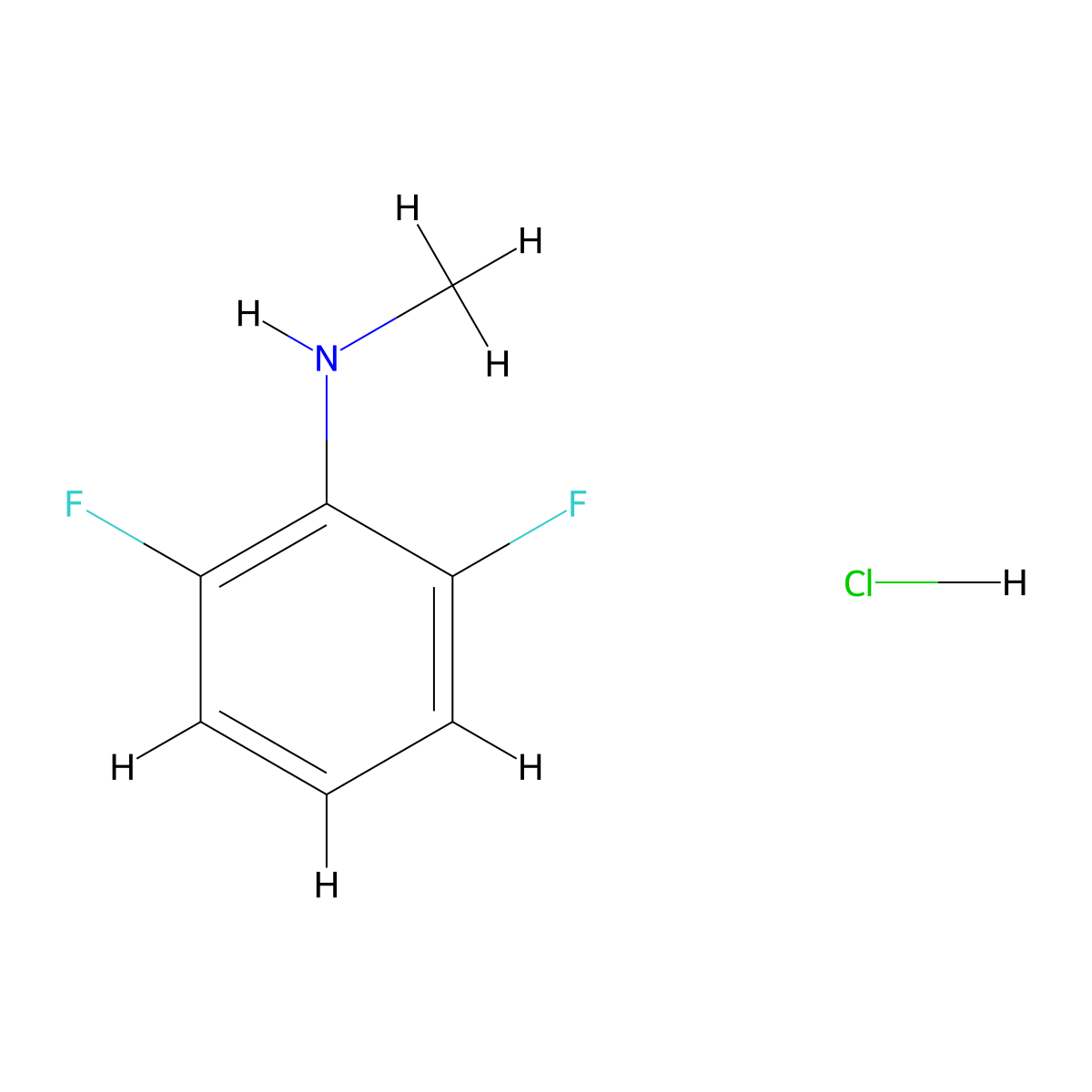 2,6-difluoro-N-methylaniline hydrochloride molecular structure, CAS 1193390-17-8