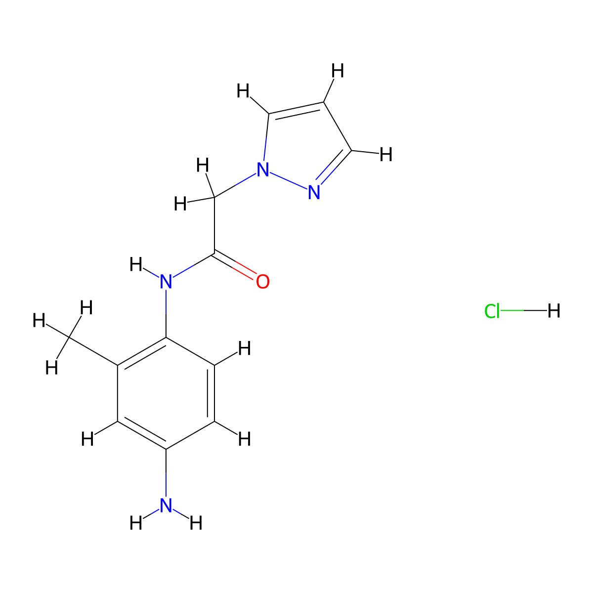 N-(4-amino-2-methylphenyl)-2-(1H-pyrazol-1-yl)acetamide hydrochloride molecular structure, CAS 1193390-28-1