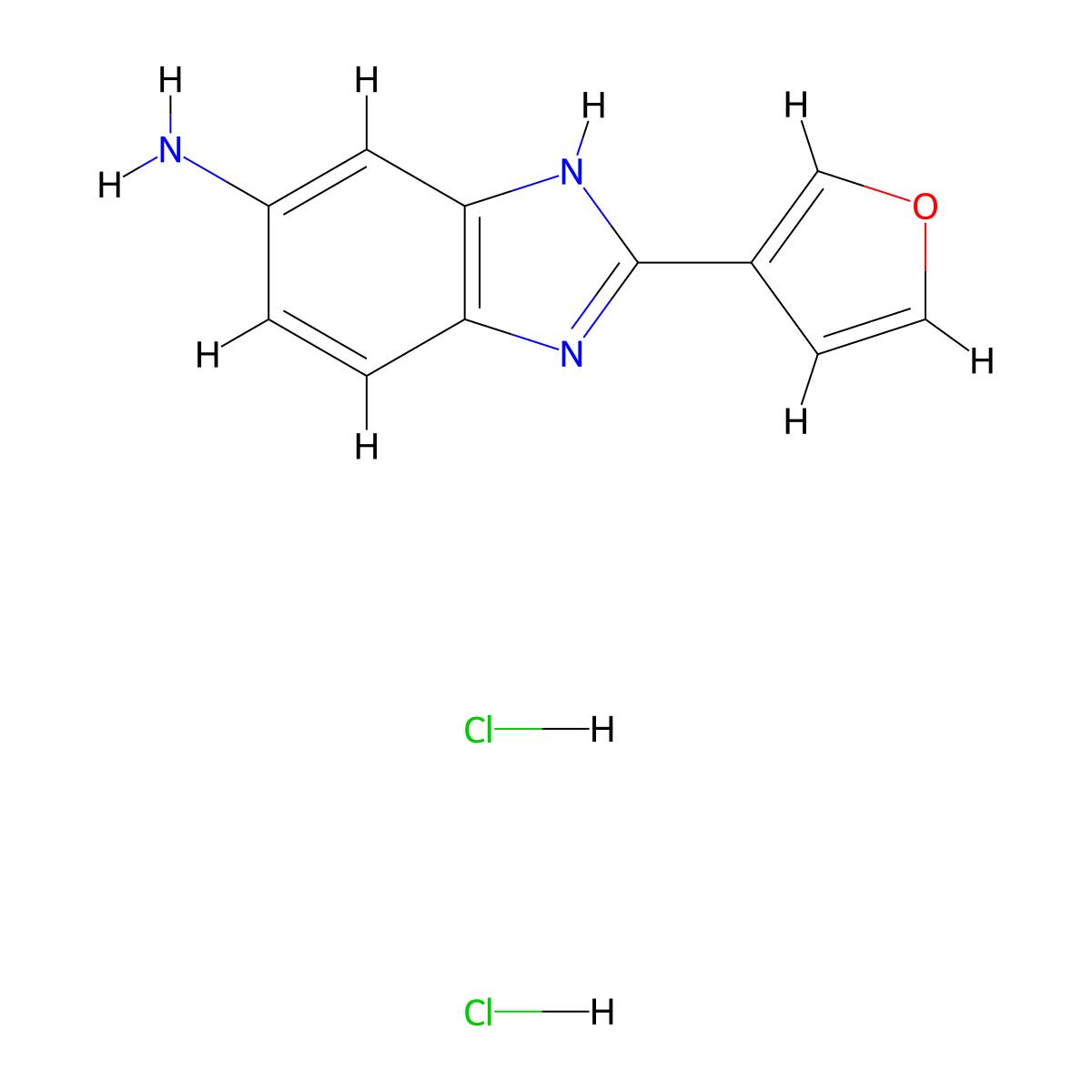 2-(furan-3-yl)-1H-1,3-benzodiazol-5-amine dihydrochloride molecular structure, CAS 1193390-29-2