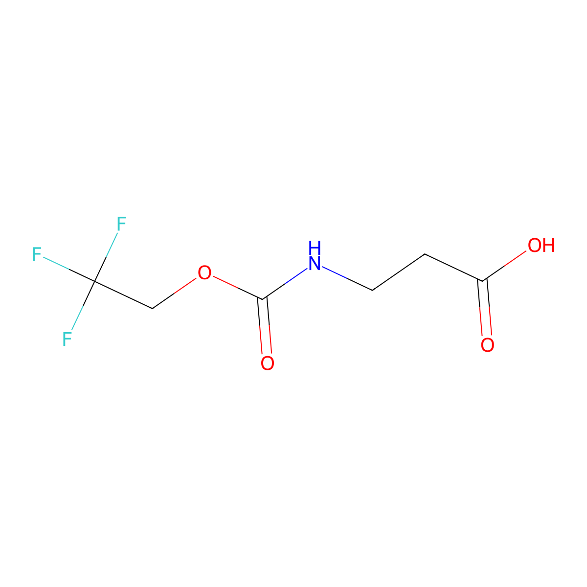 3-{[(2,2,2-Trifluoroethoxy)carbonyl]amino}propanoic acid molecular structure, CAS 1193390-35-0