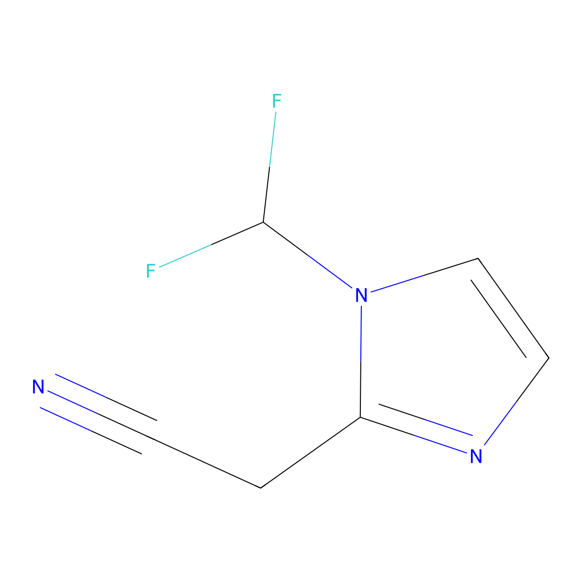 2-[1-(difluoromethyl)-1H-imidazol-2-yl]acetonitrile molecular structure, CAS 1193390-38-3