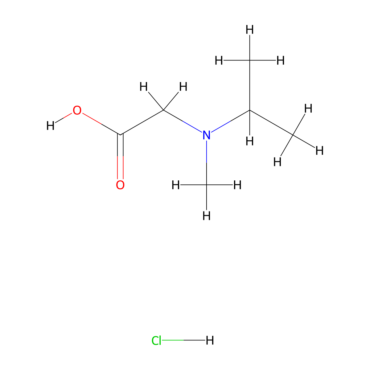 2-(Methyl(propan-2-yl)amino)acetic acid hydrochloride molecular structure, CAS 1193390-42-9