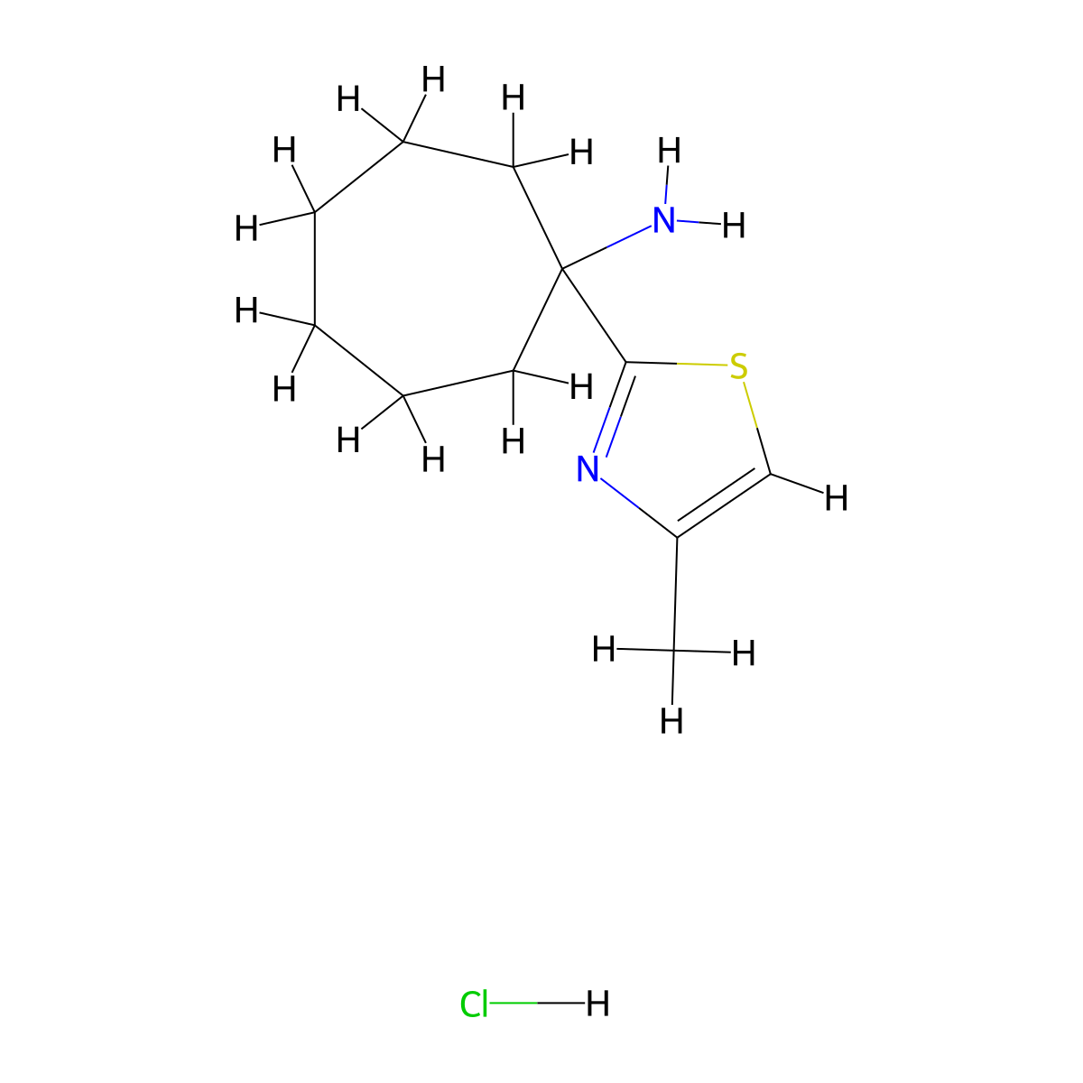 1-(4-Methyl-1,3-thiazol-2-yl)cycloheptan-1-amine hydrochloride molecular structure, CAS 1193390-45-2