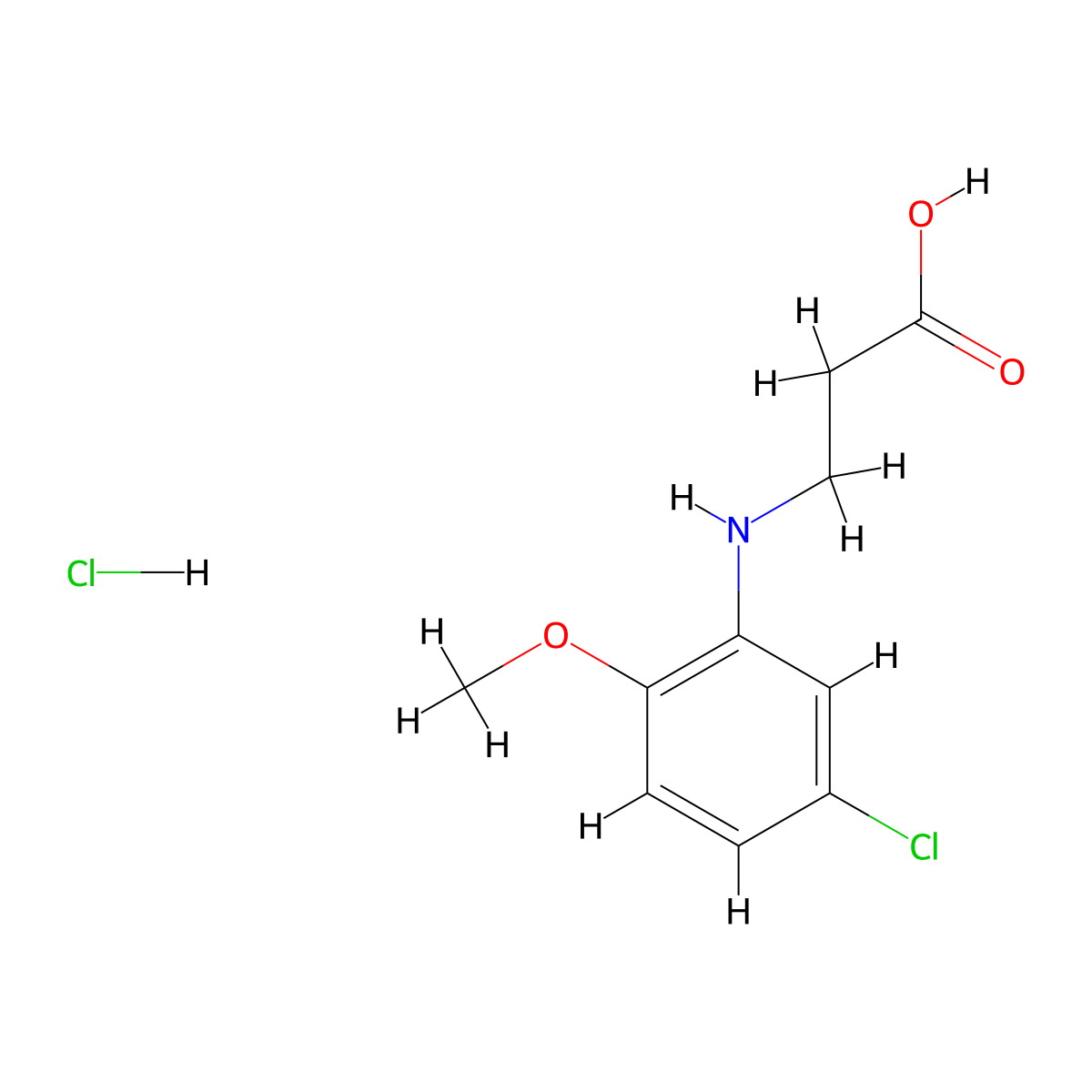 3-[(5-Chloro-2-methoxyphenyl)amino]propanoic acid hydrochloride molecular structure, CAS 1193390-47-4