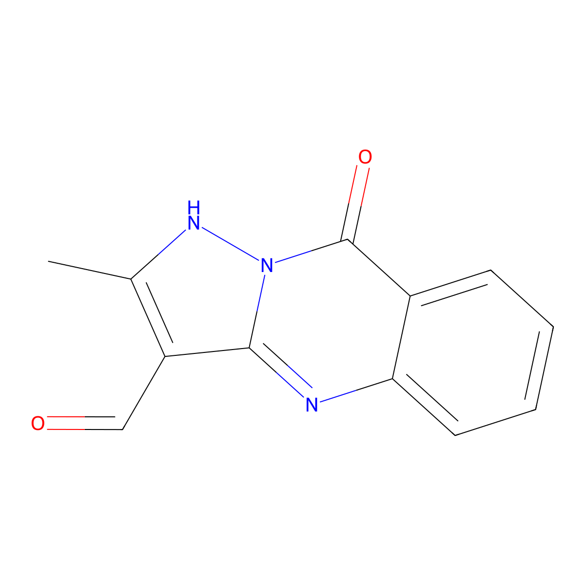 2-methyl-9-oxo-4H,9H-pyrazolo[3,2-b]quinazoline-3-carbaldehyde molecular structure, CAS 1193390-48-5