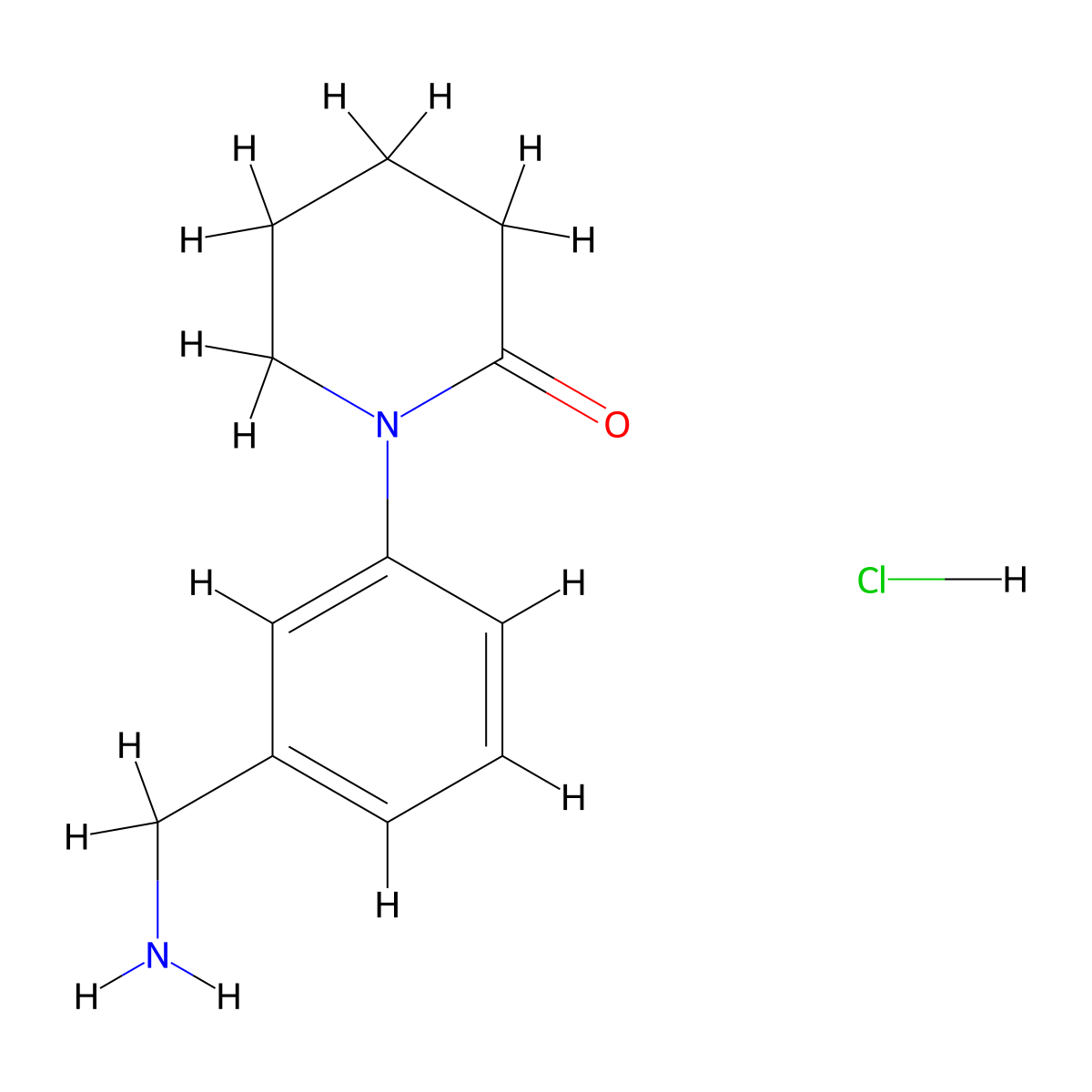 1-[3-(Aminomethyl)phenyl]piperidin-2-one hydrochloride molecular structure, CAS 1193390-49-6