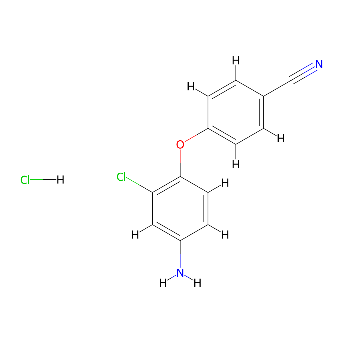 4-(4-Amino-2-chlorophenoxy)benzonitrile hydrochloride molecular structure, CAS 1193390-52-1