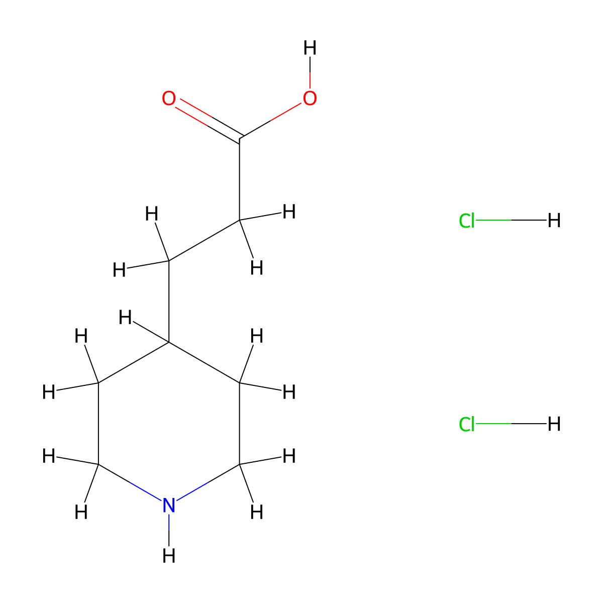 3-(Piperidin-4-yl)propanoic acid dihydrochloride molecular structure, CAS 1193390-53-2