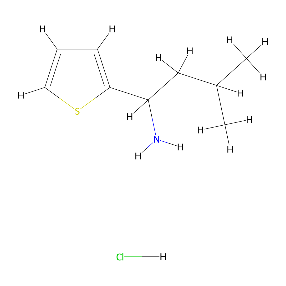 3-Methyl-1-(thiophen-2-yl)butan-1-amine hydrochloride molecular structure, CAS 1193390-55-4