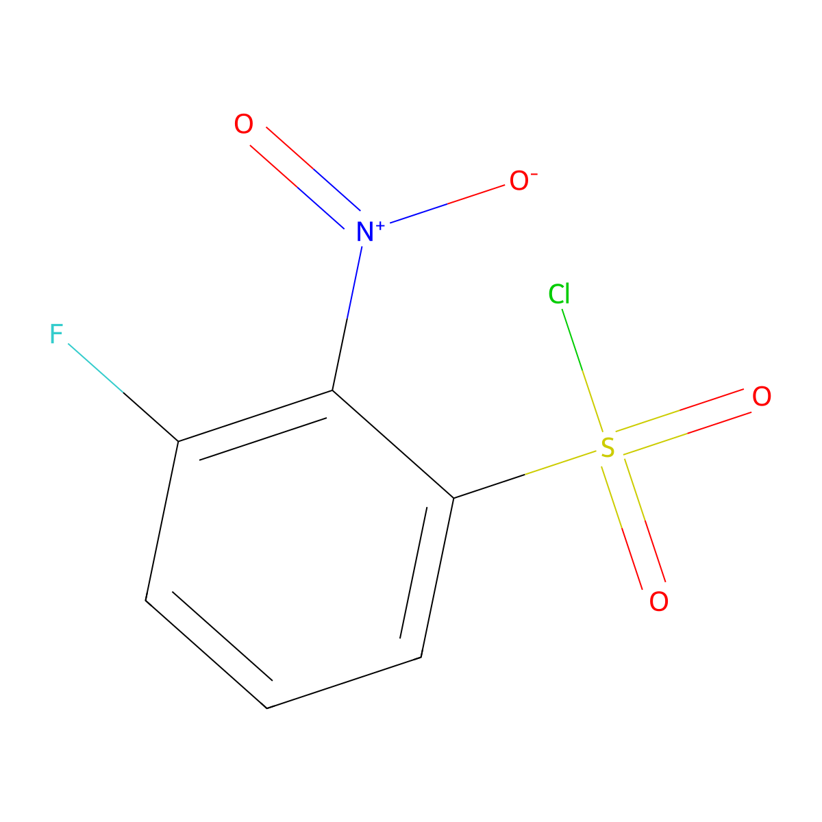 3-Fluoro-2-nitrobenzenesulfonyl chloride molecular structure, CAS 1193390-56-5