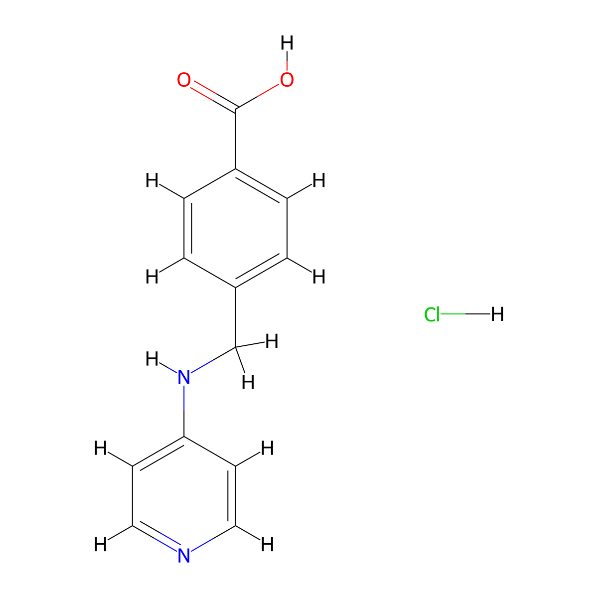 4-(((Pyridin-4-yl)amino)methyl)benzoic acid hydrochloride molecular structure, CAS 1193390-57-6