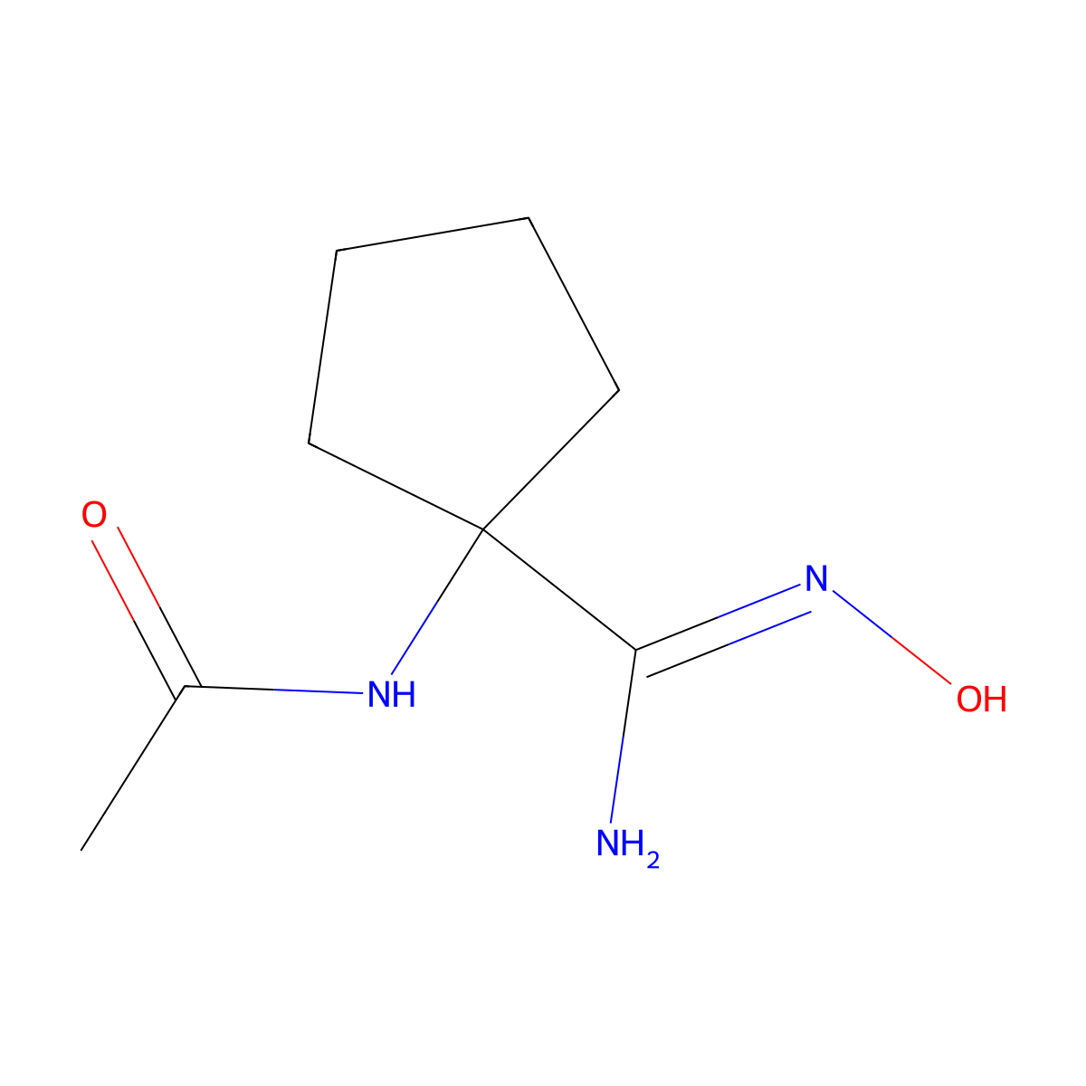 N-[1-(N'-hydroxycarbamimidoyl)cyclopentyl]acetamide molecular structure, CAS 1193390-67-8