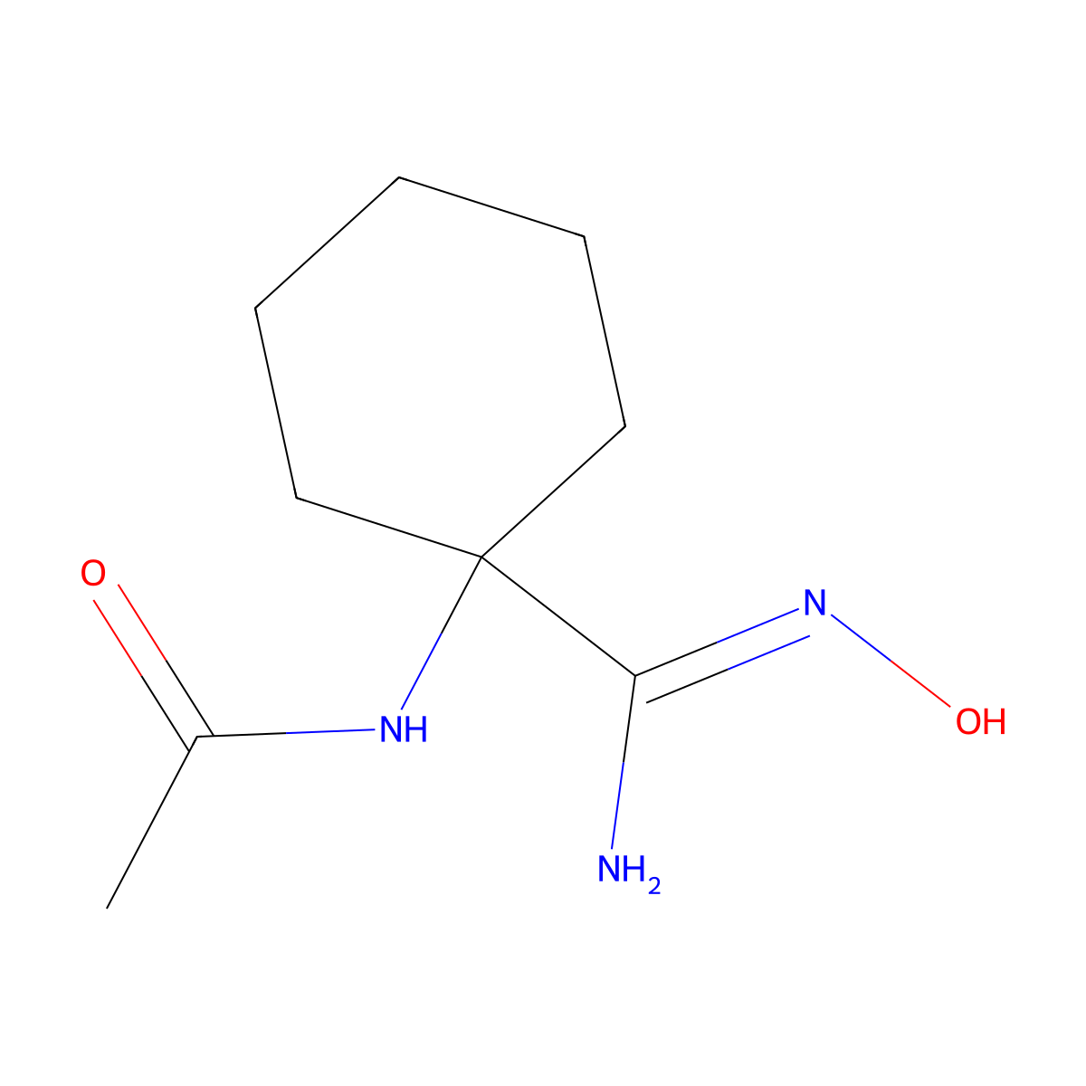 N-[1-(N'-hydroxycarbamimidoyl)cyclohexyl]acetamide molecular structure, CAS 1193390-68-9