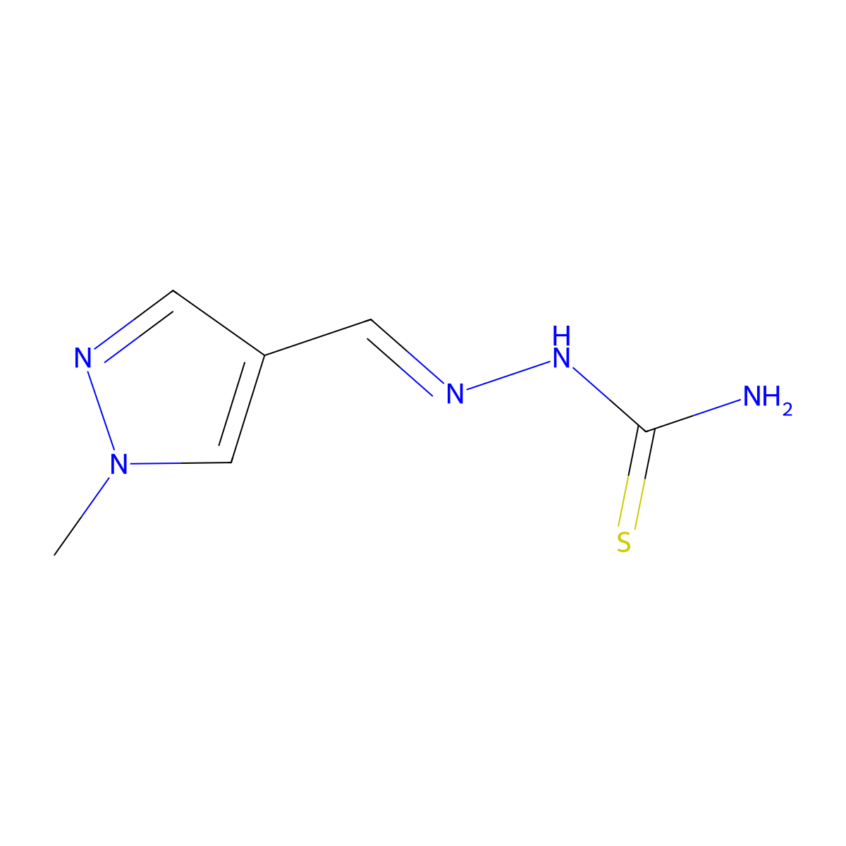 {[(1-methyl-1H-pyrazol-4-yl)methylidene]amino}thiourea molecular structure, CAS 1193390-69-0