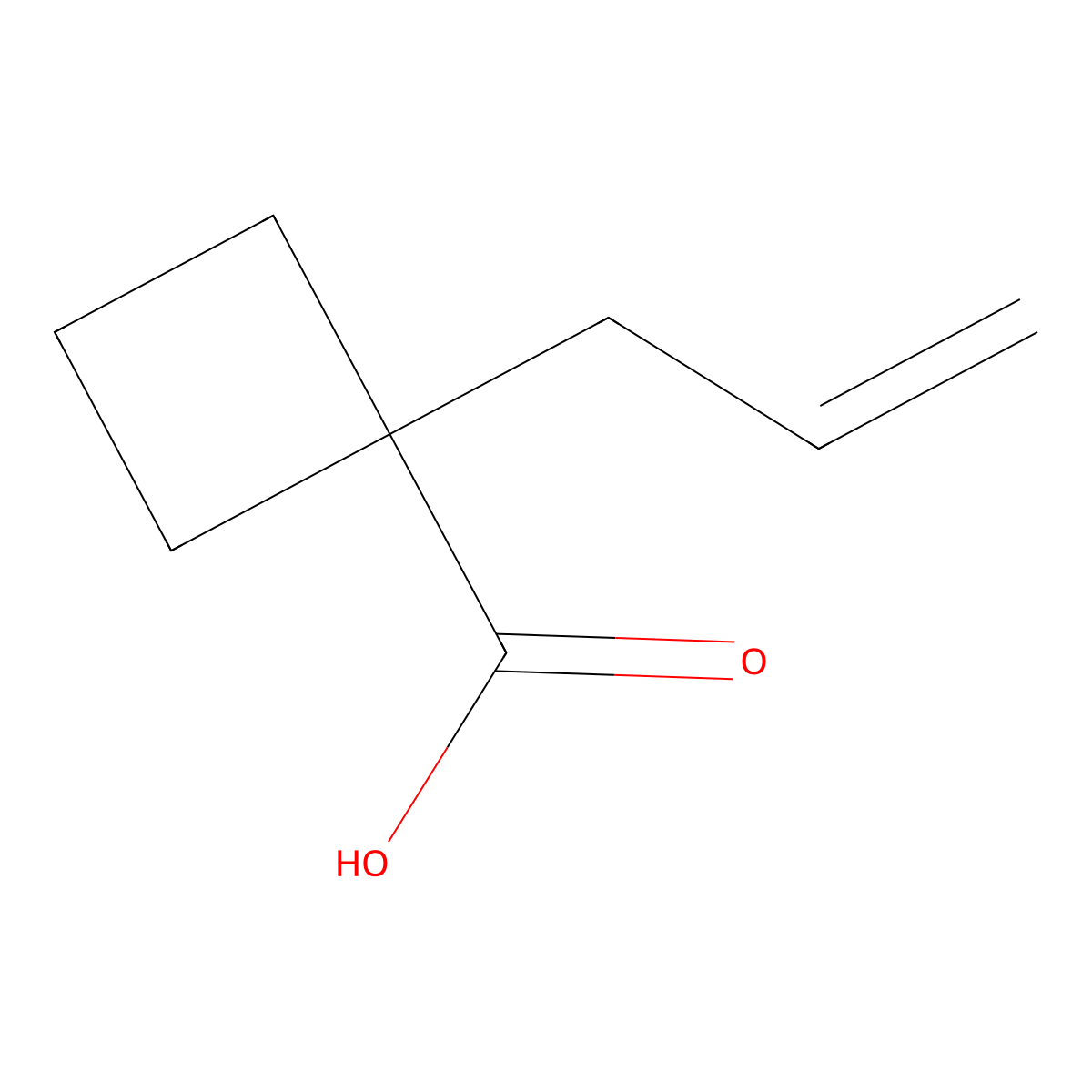 1-(Prop-2-en-1-yl)cyclobutane-1-carboxylic acid molecular structure, CAS 1193397-42-0