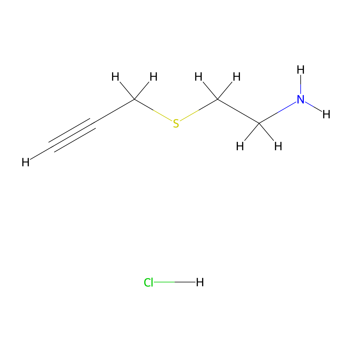 2-(Prop-2-yn-1-ylsulfanyl)ethan-1-amine hydrochloride molecular structure, CAS 119340-91-9