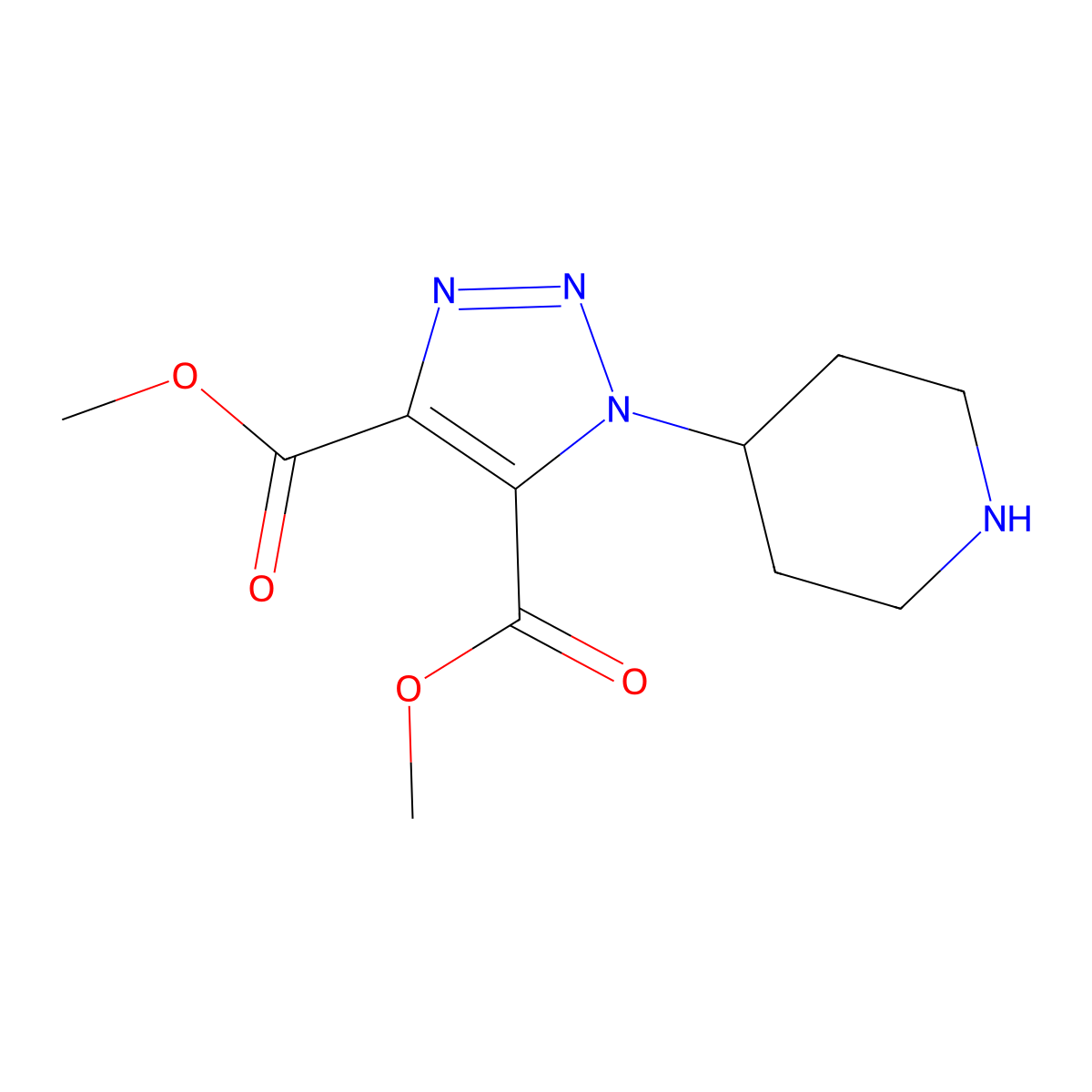 4,5-Dimethyl 1-(piperidin-4-yl)-1H-1,2,3-triazole-4,5-dicarboxylate molecular structure, CAS 1193403-46-1