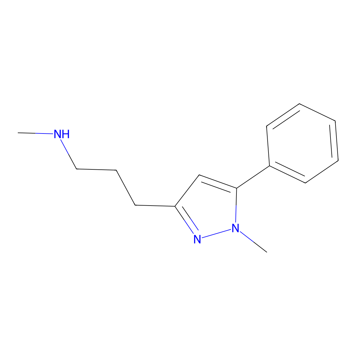 Methyl[3-(1-methyl-5-phenylpyrazol-3-yl)propyl]amine dihydrochloride molecular structure, CAS 1193403-51-8
