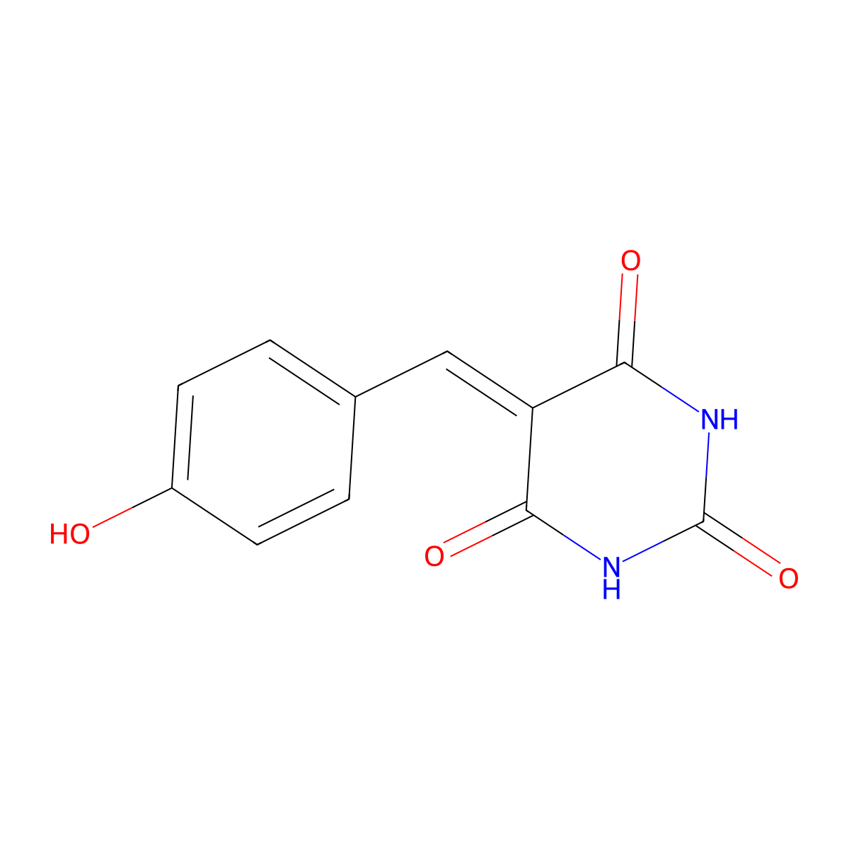 5-(4-Hydroxy-benzylidene)-pyrimidine-2,4,6-trione molecular structure, CAS 119347-25-0