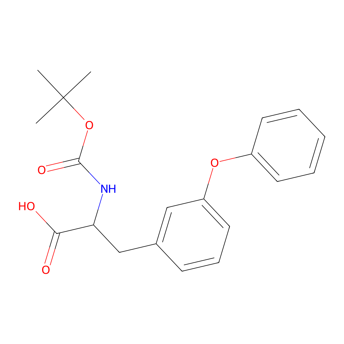 2-((tert-Butoxycarbonyl)amino)-3-(3-phenoxyphenyl)propanoic acid molecular structure, CAS 119349-24-5