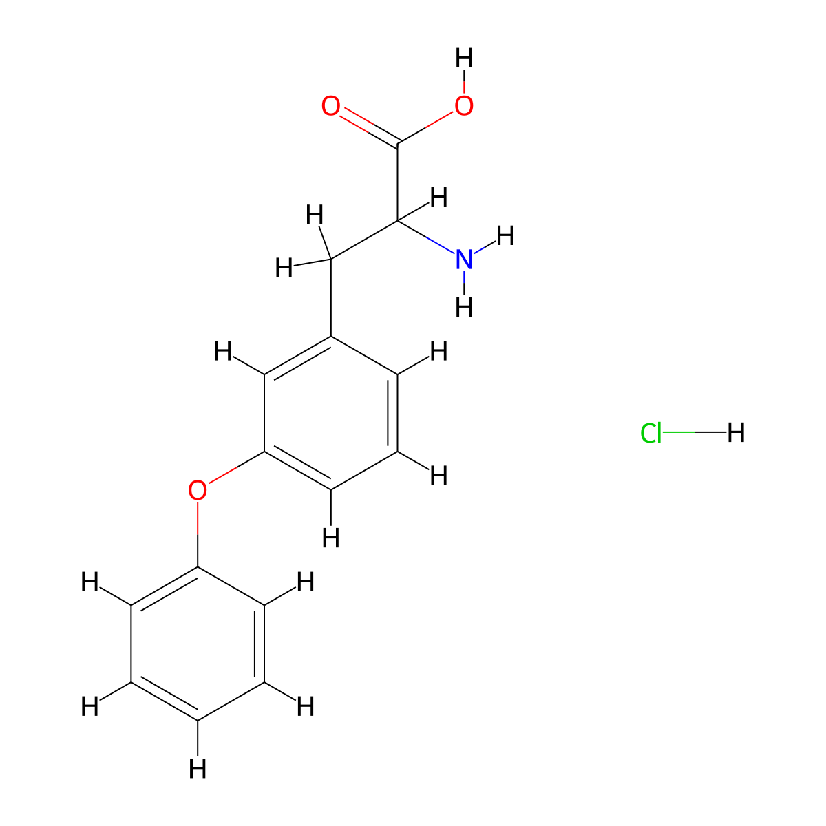 2-Amino-3-(3-phenoxyphenyl)propanoic acid hydrochloride molecular structure, CAS 119349-34-7