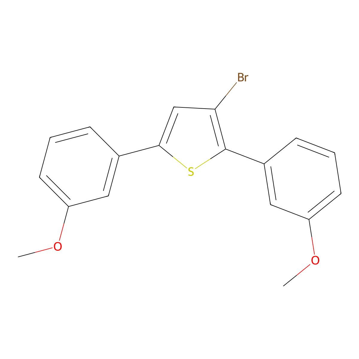 3-Bromo-2,5-bis(3-methoxyphenyl)thiophene molecular structure, CAS 1193525-53-9