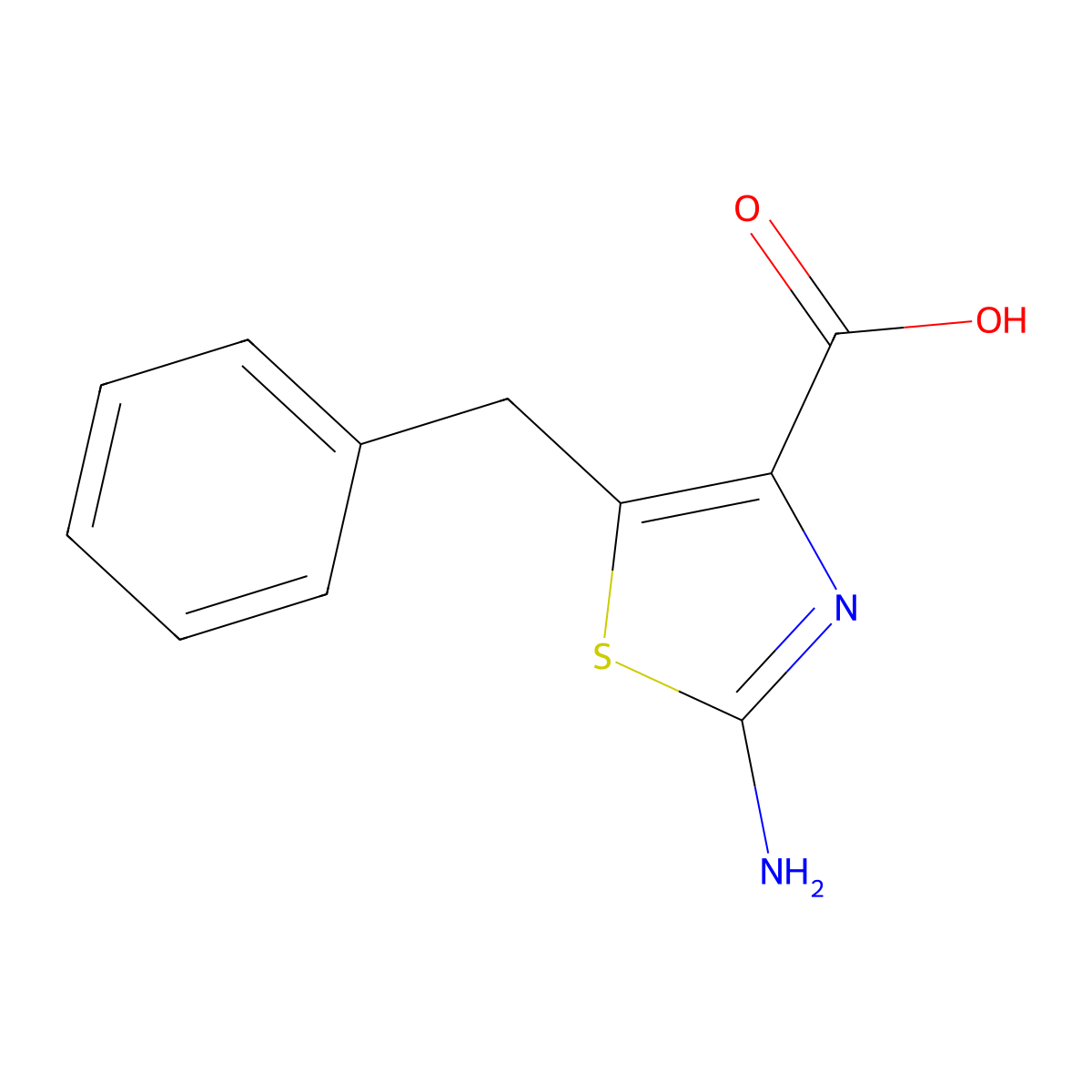 2-Amino-5-benzyl-1,3-thiazole-4-carboxylic acid molecular structure, CAS 1193538-57-6