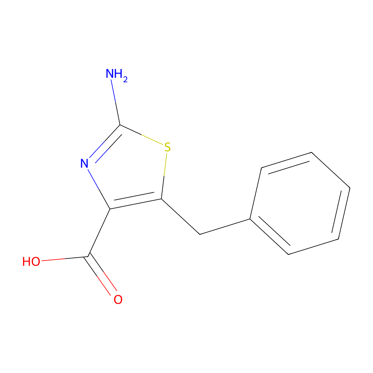 2-Amino-5-benzyl-1,3-thiazole-4-carboxylic acid molecular structure, CAS 1193538-57-6