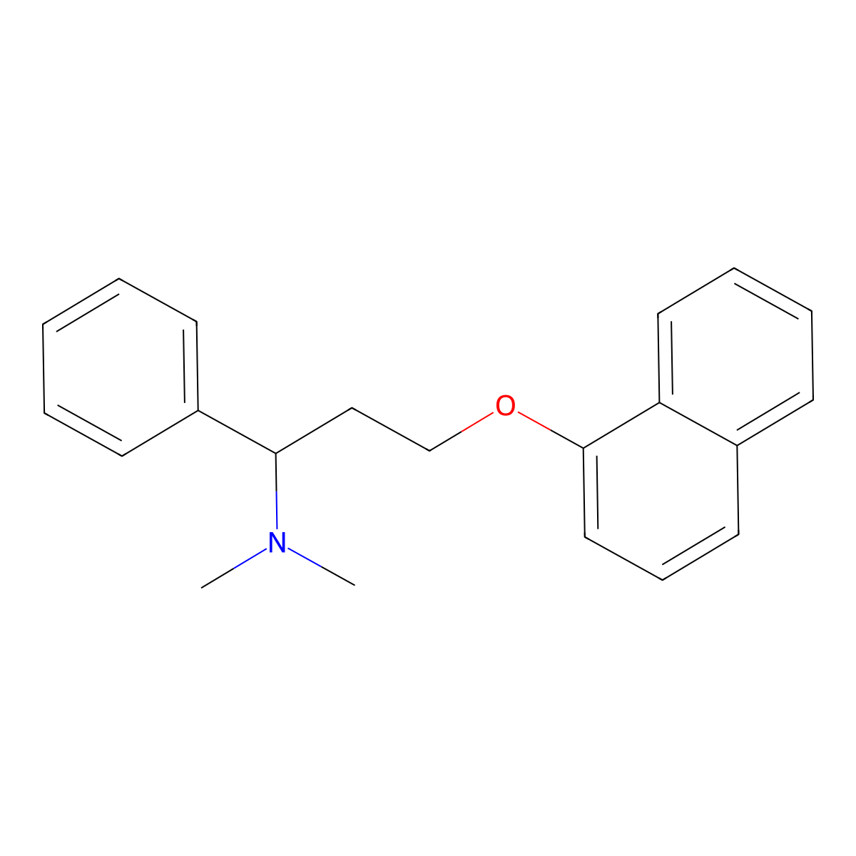 N,N-Dimethyl-alpha-(2-(1-naphthalenyloxy)ethyl)benzenemethanamine molecular structure, CAS 119356-76-2
