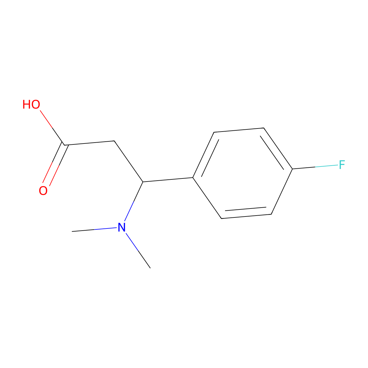 3-Dimethylamino-3-(4-fluorophenyl)propionic acid molecular structure, CAS 119357-45-8