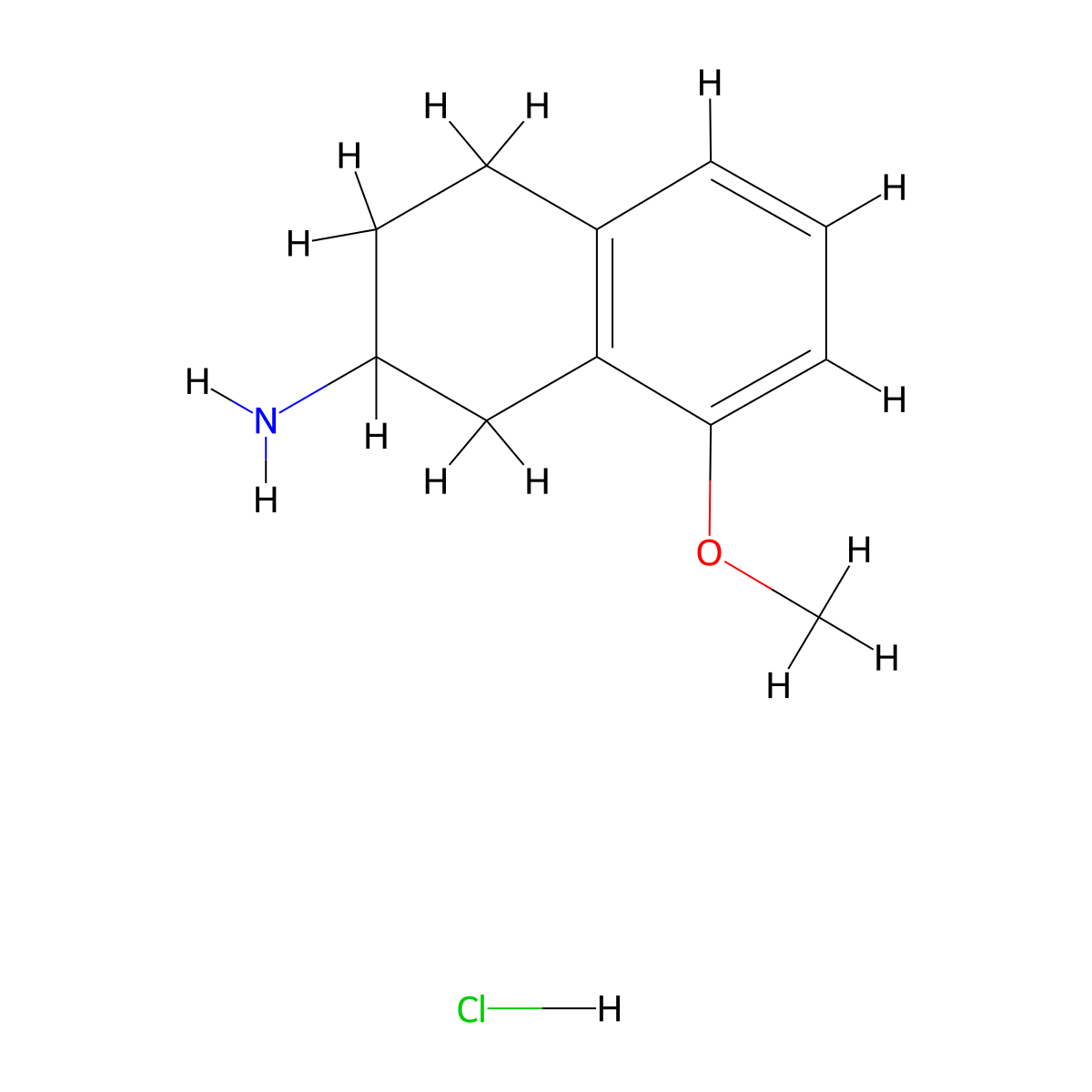 8-Methoxy-1,2,3,4-tetrahydro-naphthalen-2-ylamine hydrochloride molecular structure, CAS 119363-61-0