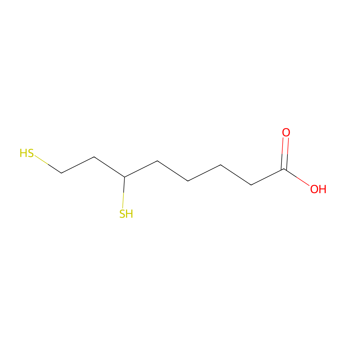 (R)-Dihydrolipoic acid molecular structure, CAS 119365-69-4
