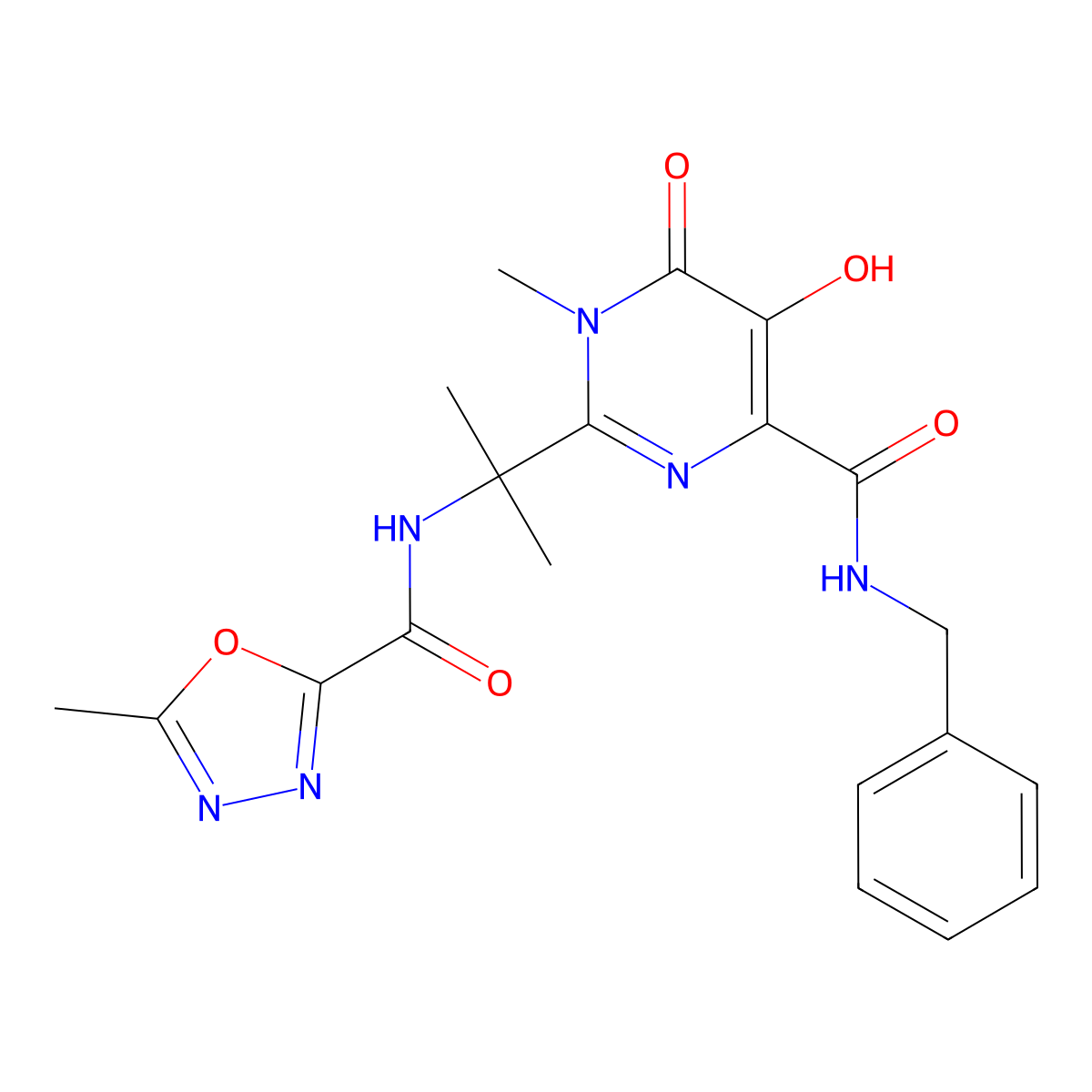 4-Defluoro raltegravir molecular structure, CAS 1193687-87-4