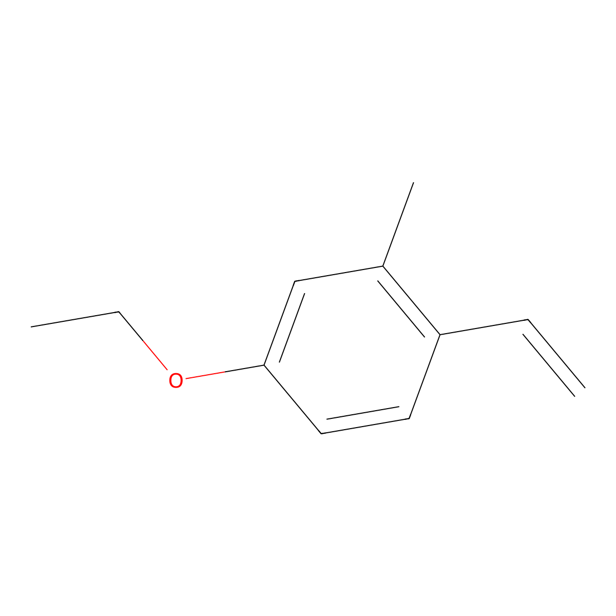 1-Ethenyl-4-ethoxy-2-methylbenzene molecular structure, CAS 1193709-33-9