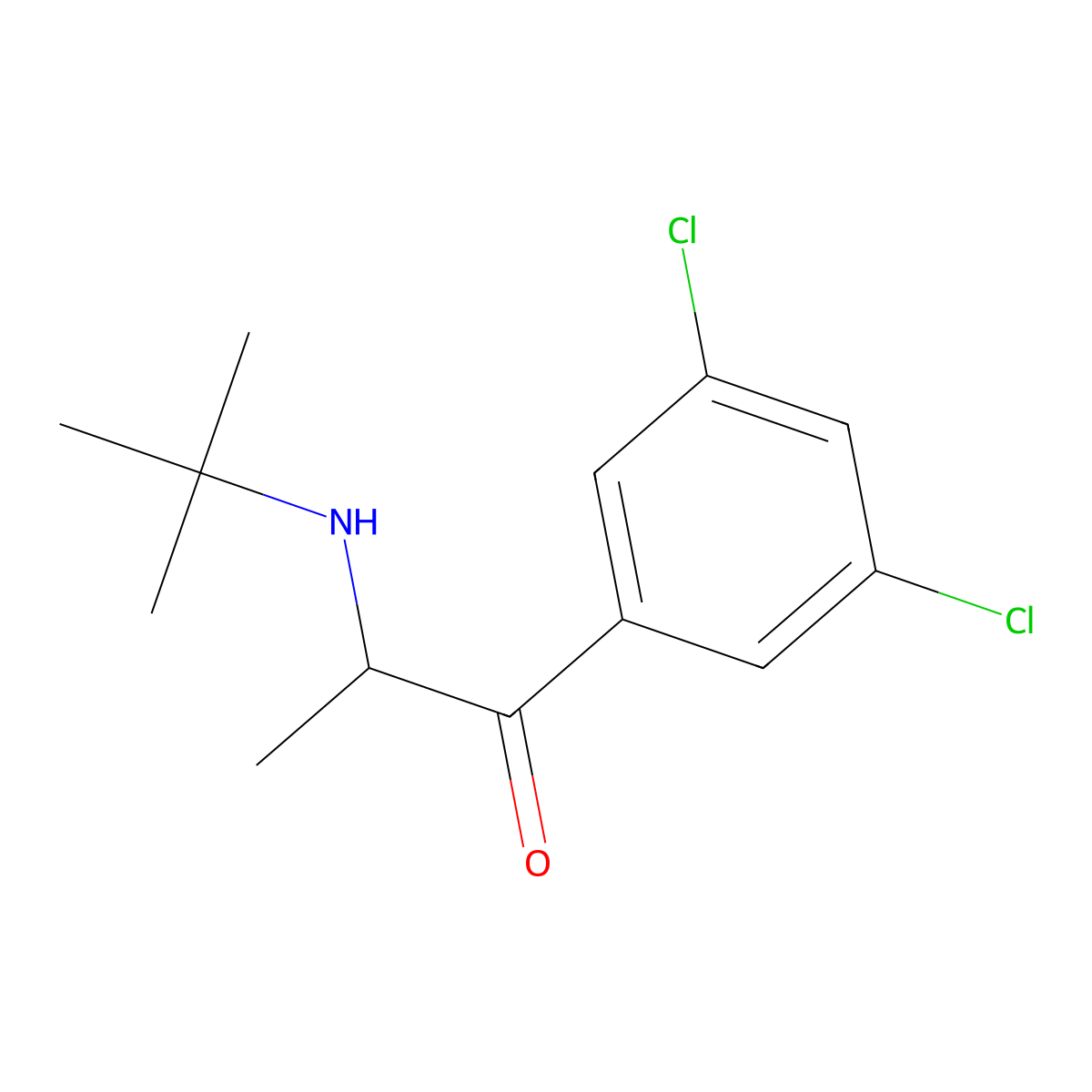 2-(Tert-butylamino)-1-(3,5-dichlorophenyl)propan-1-one molecular structure, CAS 1193779-48-4