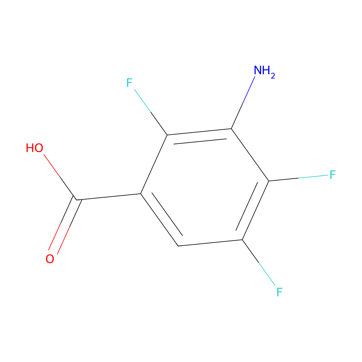 3-Amino-2,4,5-trifluorobenzoic acid molecular structure, CAS 119385-80-7