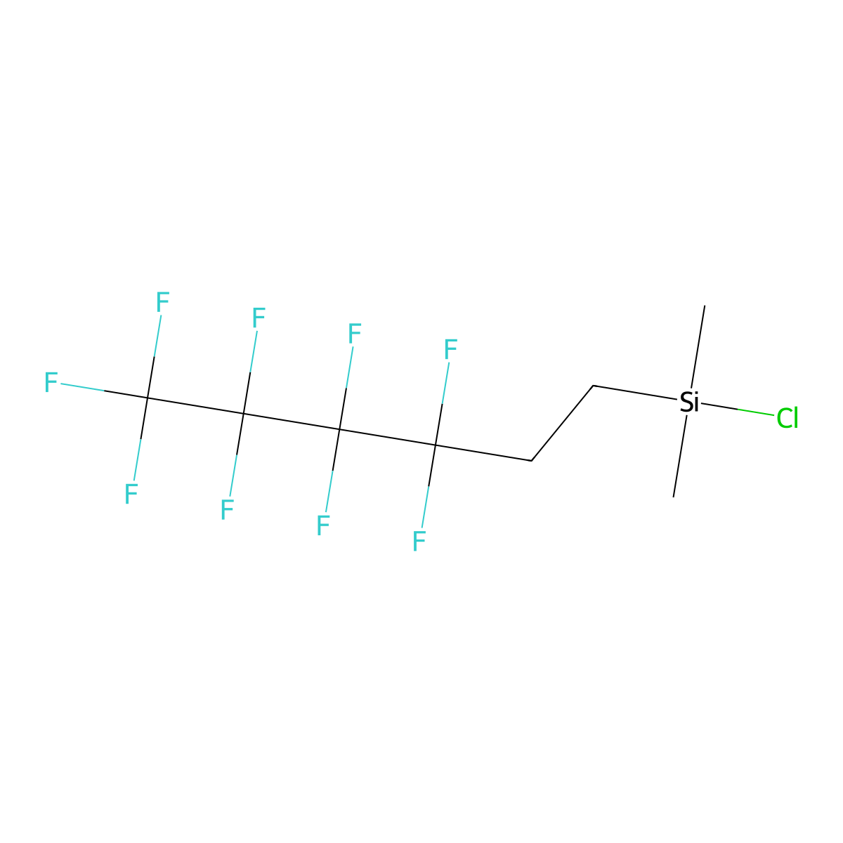 Dimethyl(3,3,4,4,5,5,6,6,6-nonafluorohexyl)chlorosilane molecular structure, CAS 119386-82-2